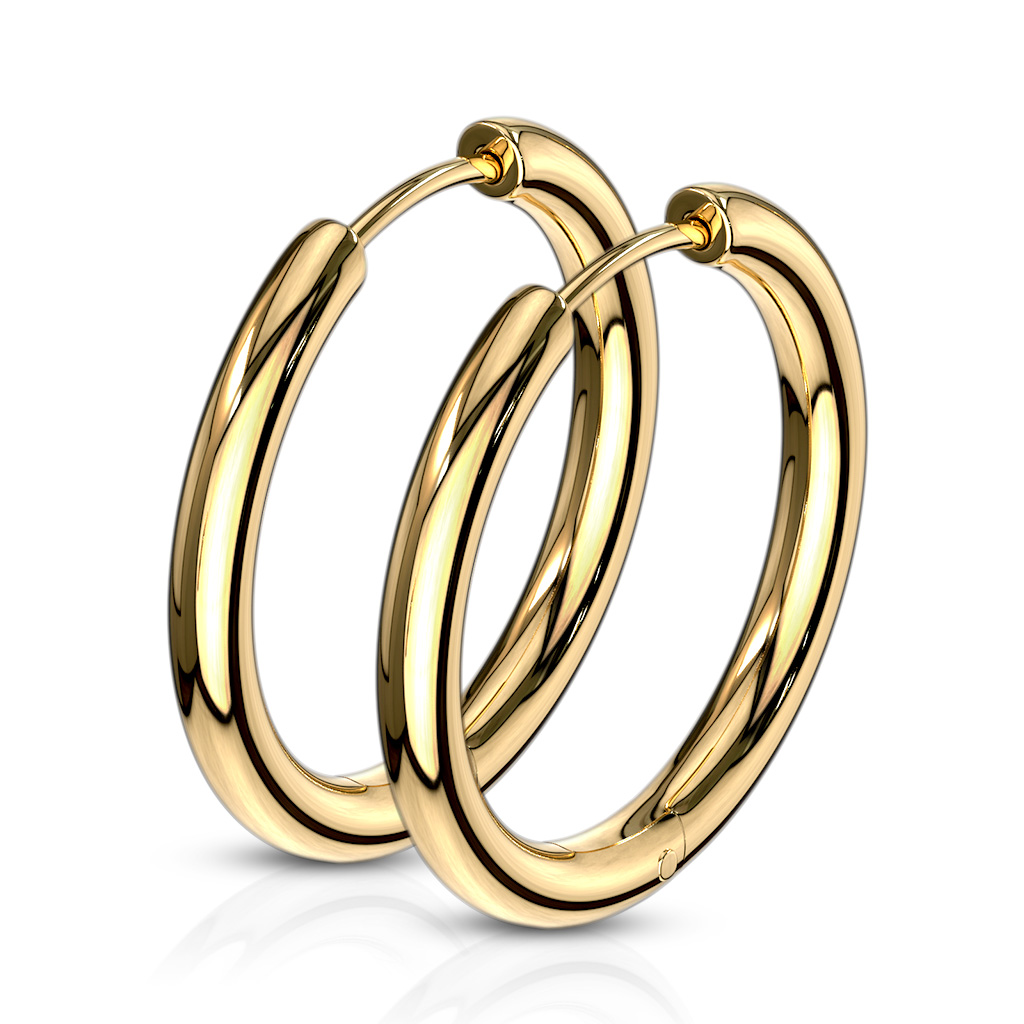 Gold Hinged Seamless Sleeper Earrings - Image 3