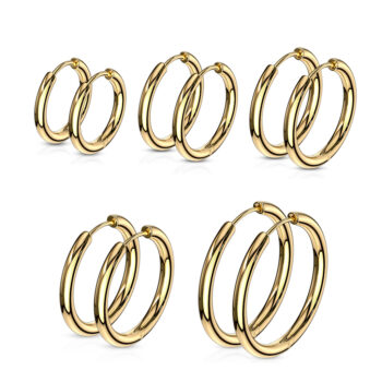 Gold Hinged Seamless Sleeper Earrings