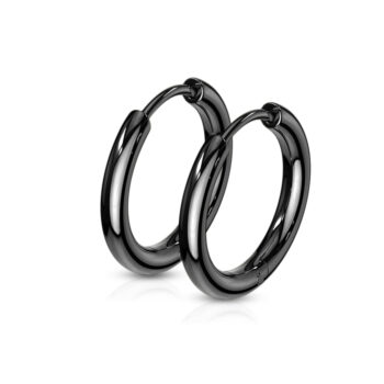 Black Hinged Seamless Sleeper Earrings - Image 6