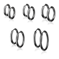 Black Hinged Seamless Sleeper Earrings