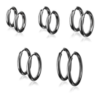 Black Hinged Seamless Sleeper Earrings