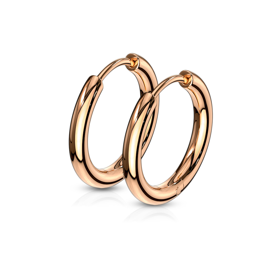 Rose Gold Hinged Seamless Sleeper Earrings - Image 6