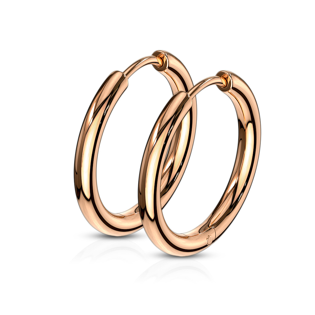 Rose Gold Hinged Seamless Sleeper Earrings - Image 5