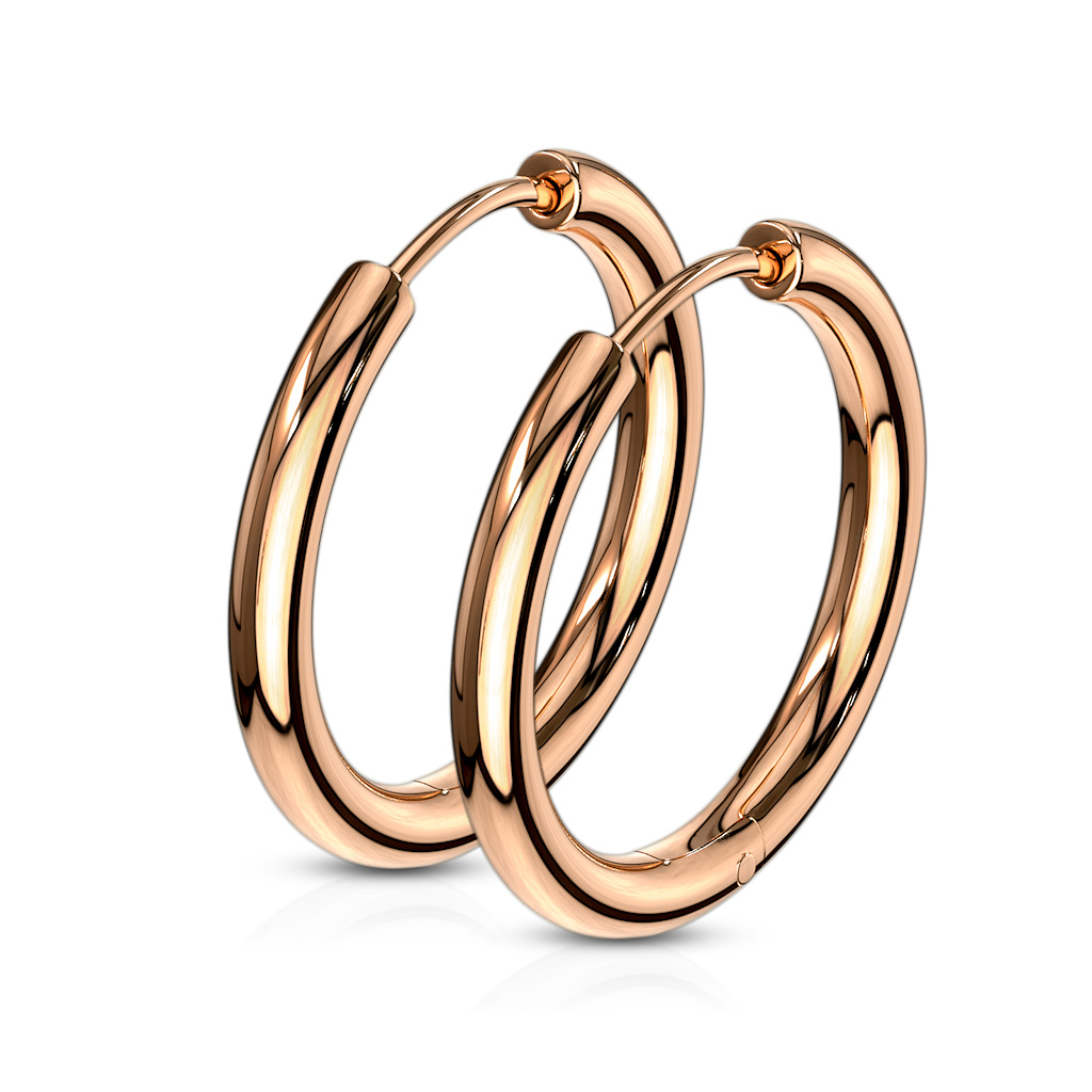 Rose Gold Hinged Seamless Sleeper Earrings - Image 4