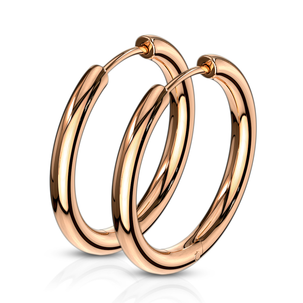 Rose Gold Hinged Seamless Sleeper Earrings - Image 3