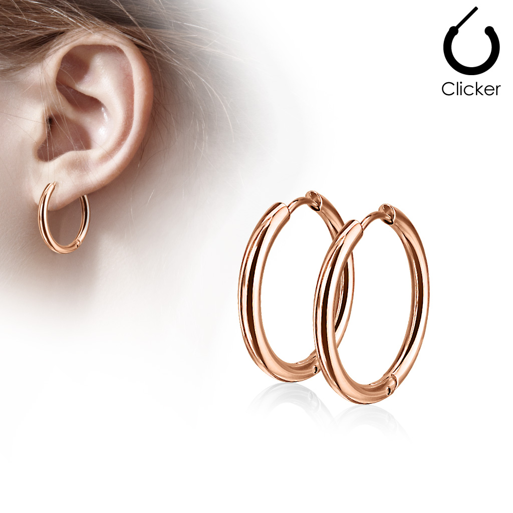 Rose Gold Hinged Seamless Sleeper Earrings - Image 7