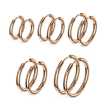 Rose Gold Hinged Seamless Sleeper Earrings