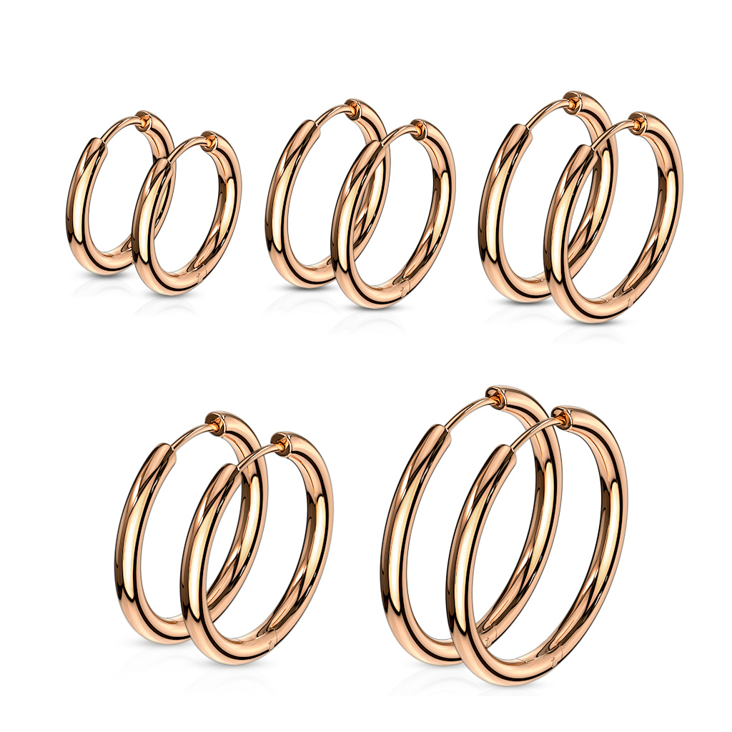 Rose Gold Hinged Seamless Sleeper Earrings