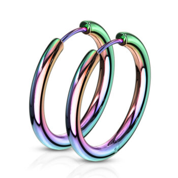 Rainbow Hinged Seamless Sleeper Earrings - Image 3