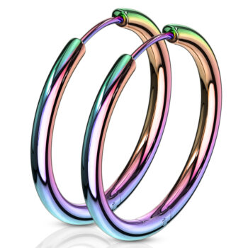 Rainbow Hinged Seamless Sleeper Earrings - Image 2