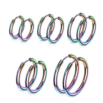Rainbow Hinged Seamless Sleeper Earrings