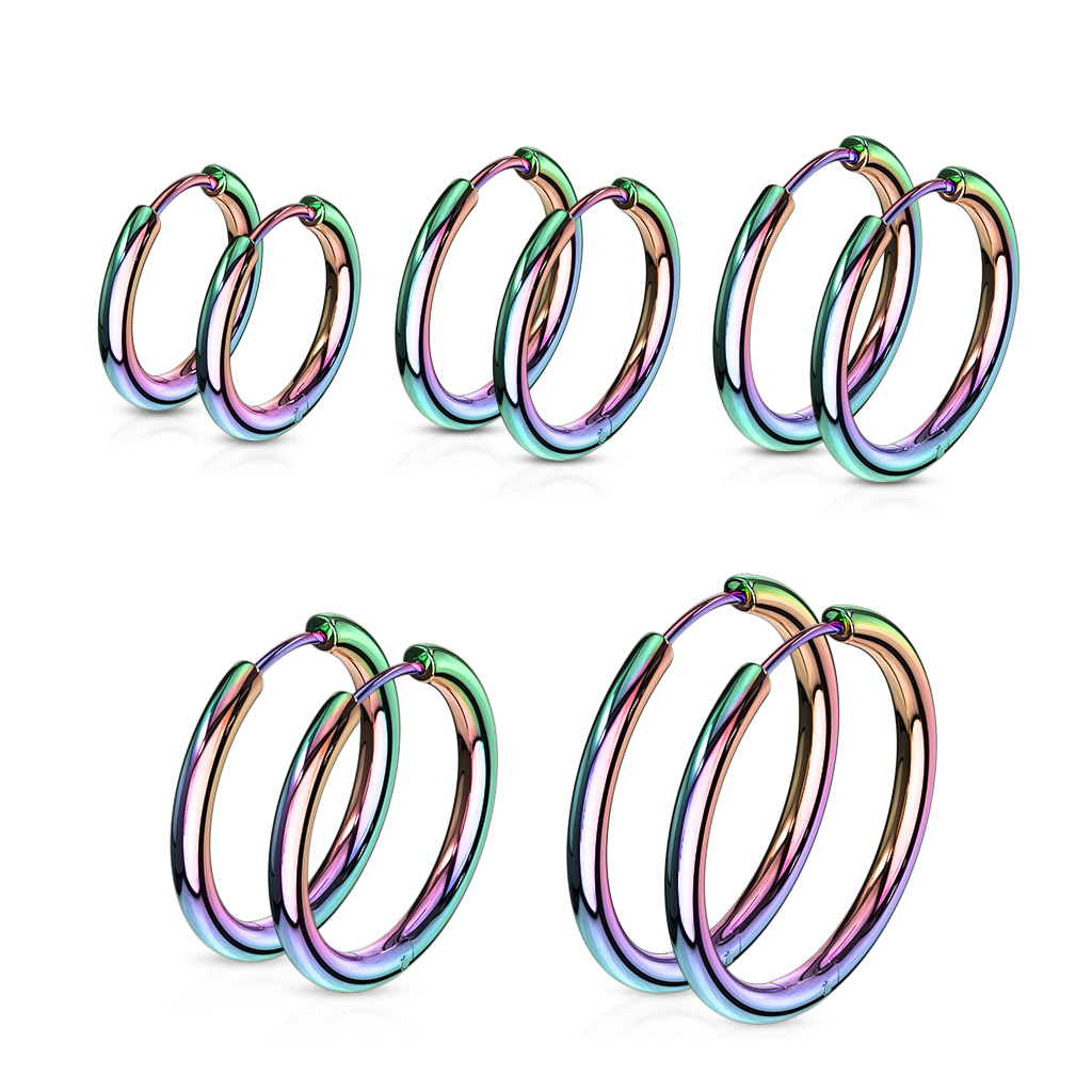 Rainbow Hinged Seamless Sleeper Earrings