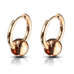 Rose Gold Hoop Earrings with a Ball