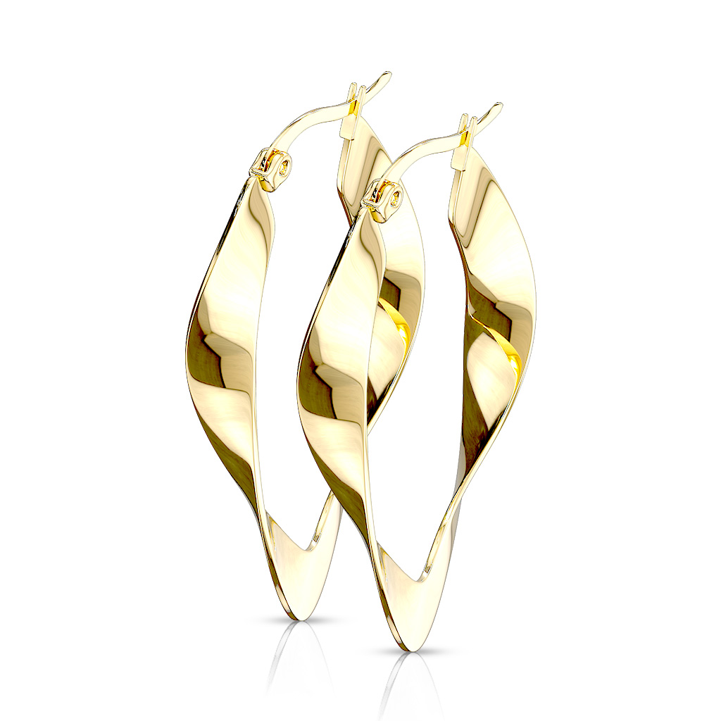 Gold Twisted Hoop Earrings
