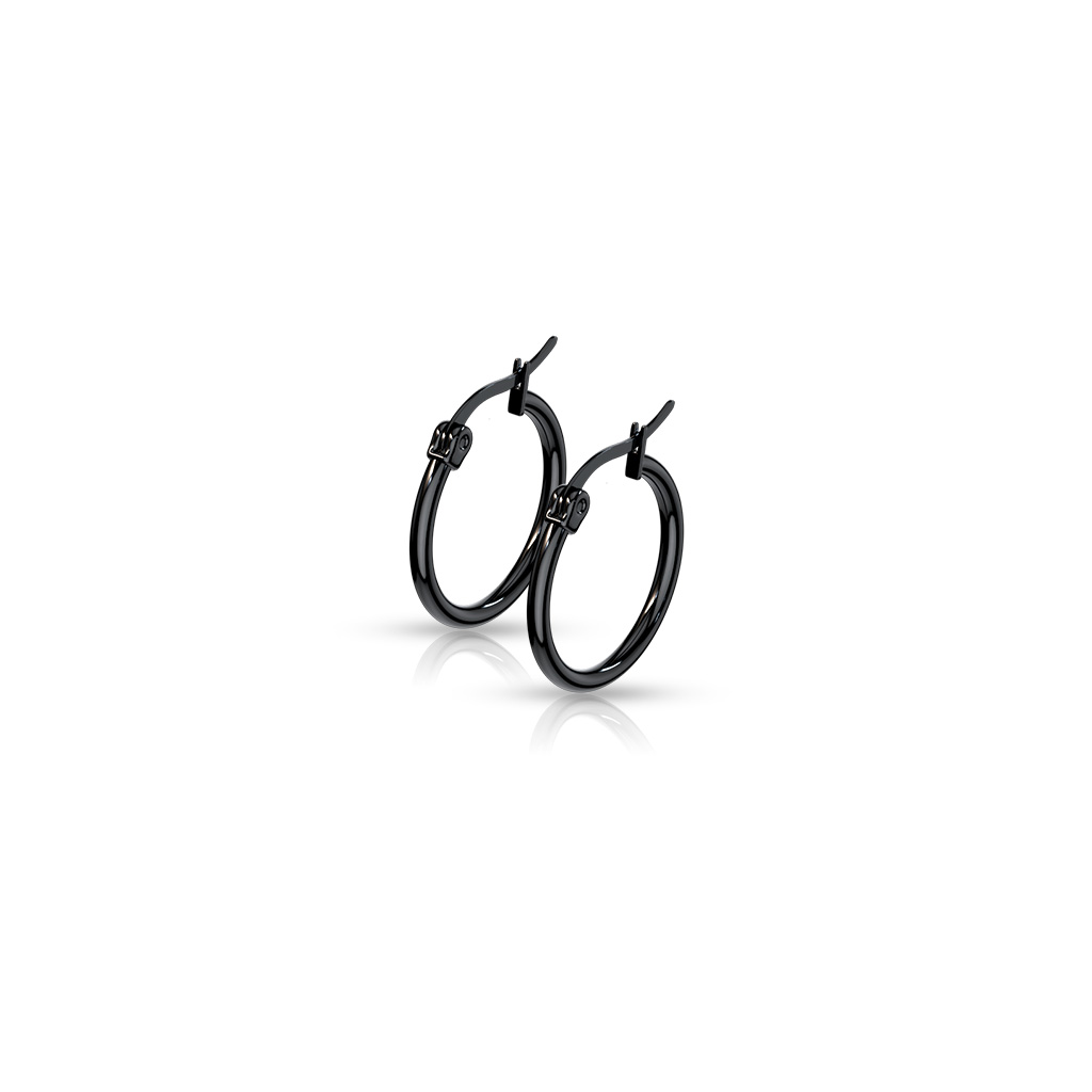 Black Hoop Earrings - Image 9