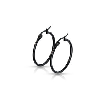Black Hoop Earrings - Image 7