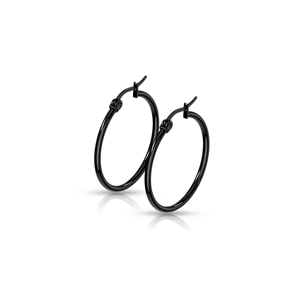 Black Hoop Earrings - Image 7