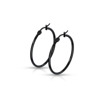 Black Hoop Earrings - Image 6