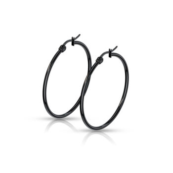 Black Hoop Earrings - Image 5