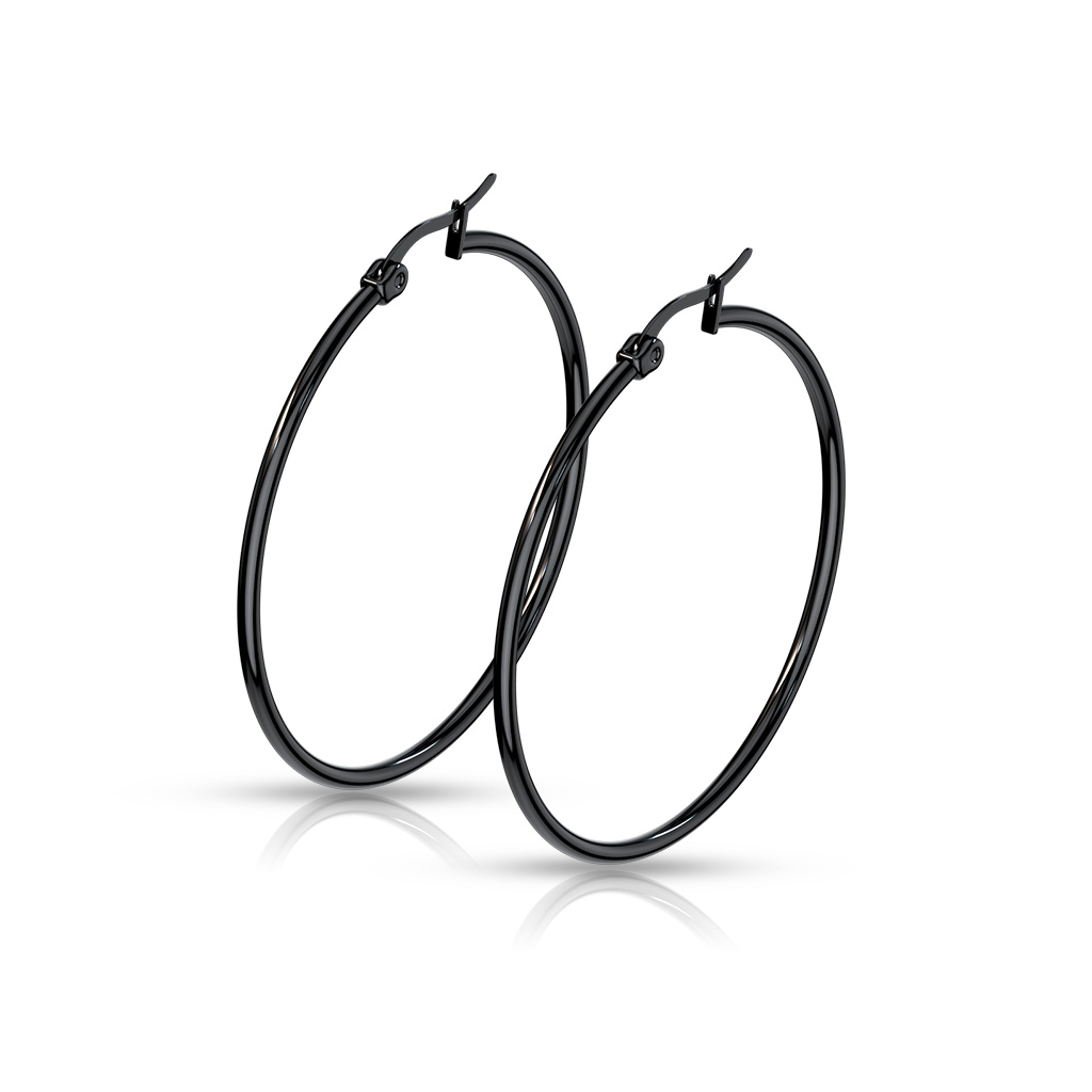 Black Hoop Earrings - Image 4