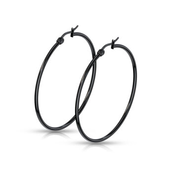 Black Hoop Earrings - Image 3