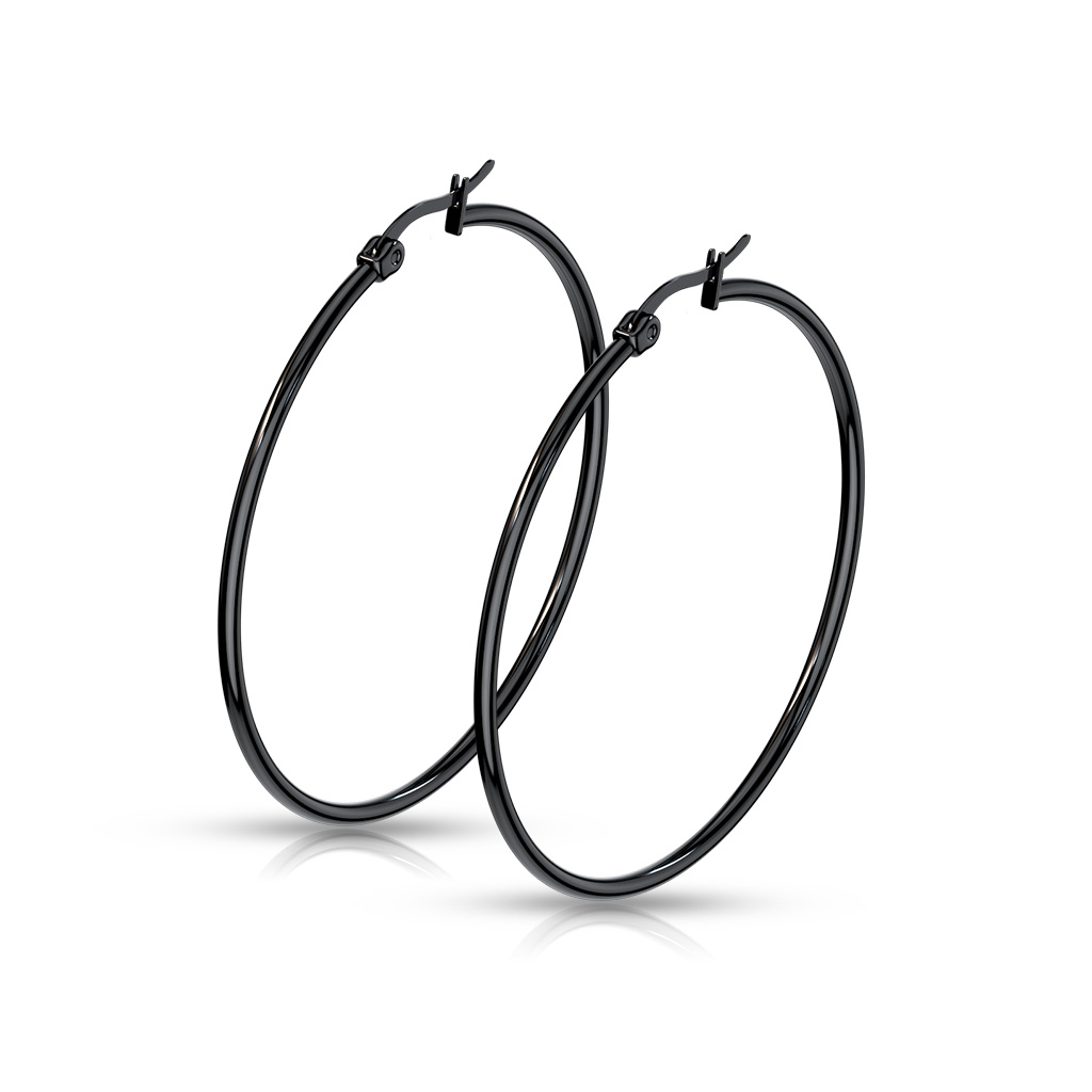 Black Hoop Earrings - Image 3