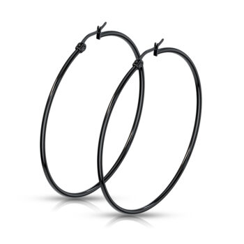 Black Hoop Earrings - Image 2