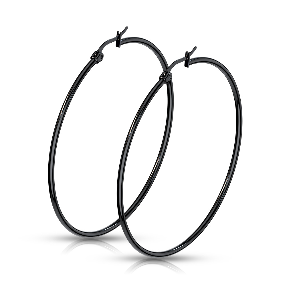 Black Hoop Earrings - Image 2