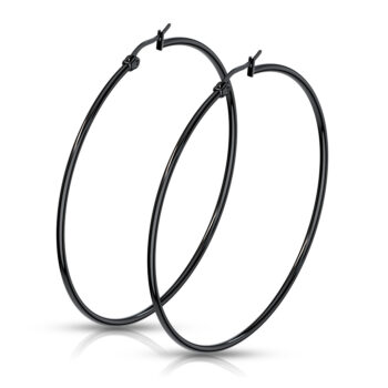 Black Hoop Earrings - Image 17
