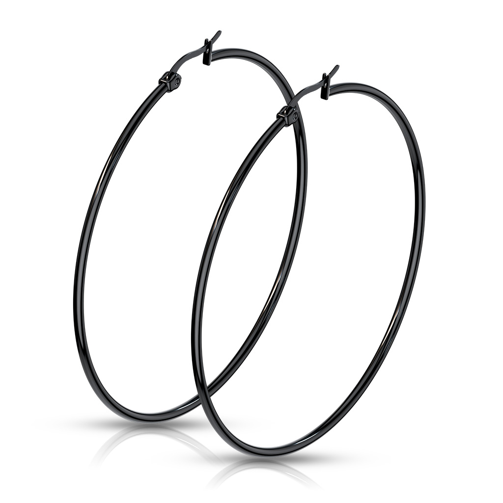 Black Hoop Earrings - Image 17