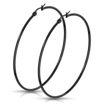Black Hoop Earrings - Image 16