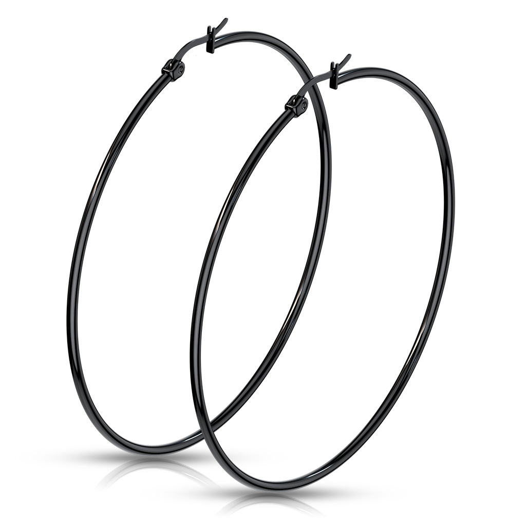 Black Hoop Earrings - Image 16