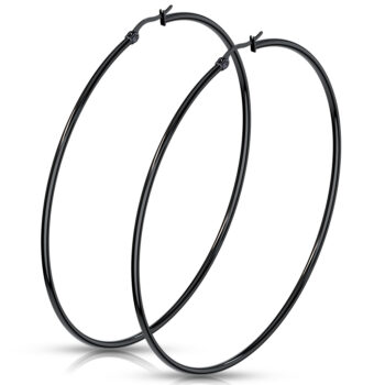 Black Hoop Earrings - Image 15