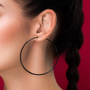 Black Hoop Earrings - Image 14