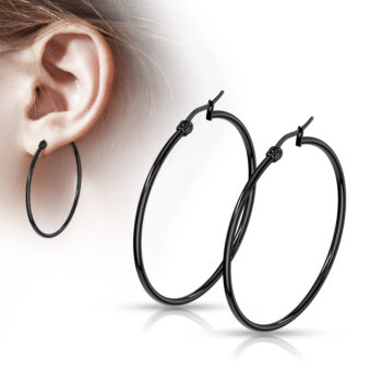Black Hoop Earrings - Image 12