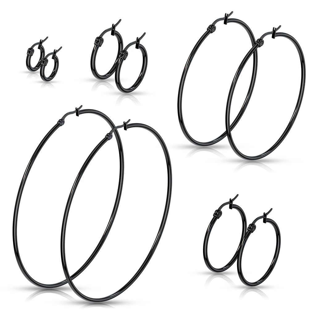 Black Hoop Earrings
