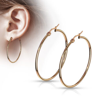 Rose Gold Hoop Earrings - Image 14