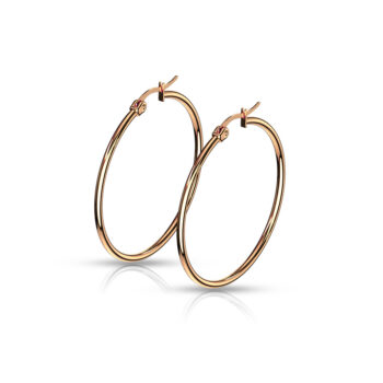Rose Gold Hoop Earrings - Image 7