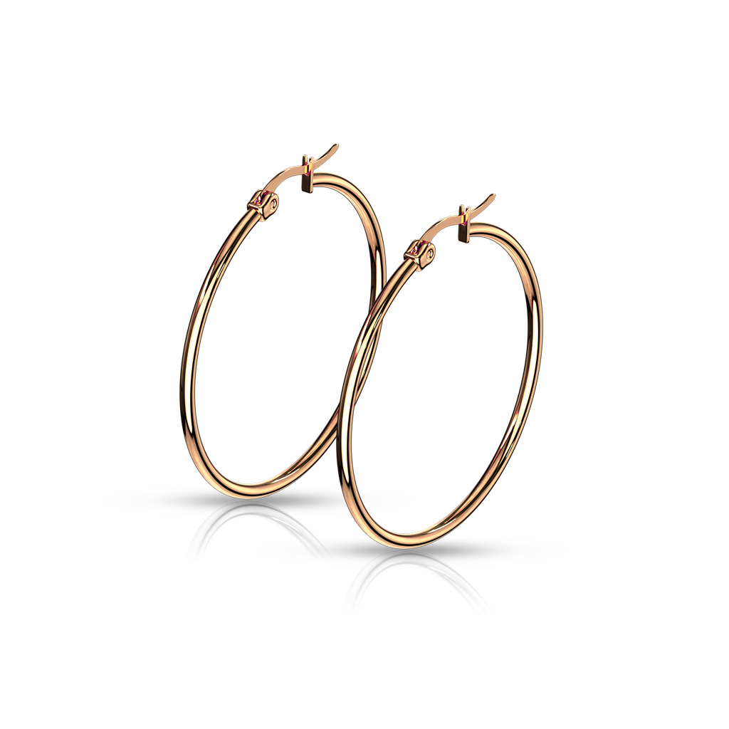Rose Gold Hoop Earrings - Image 7