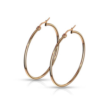 Rose Gold Hoop Earrings - Image 6