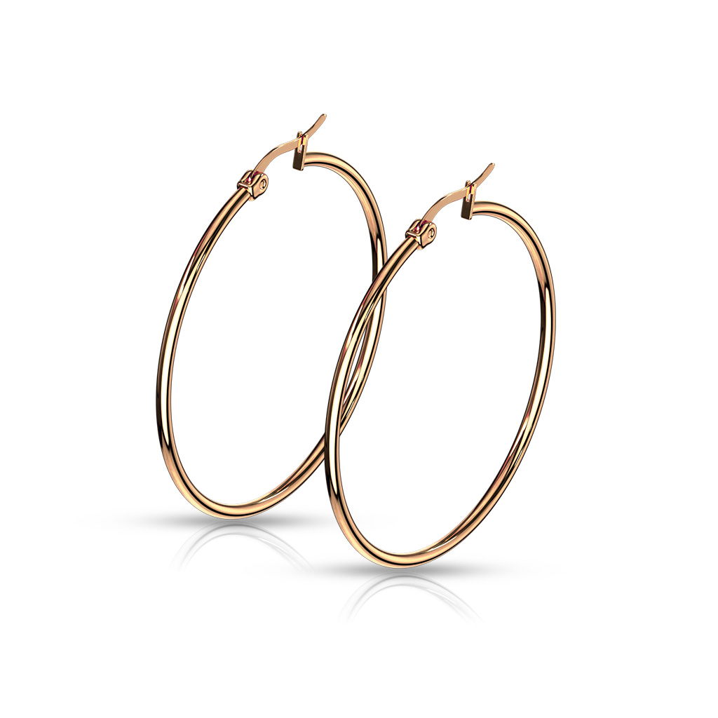 Rose Gold Hoop Earrings - Image 6