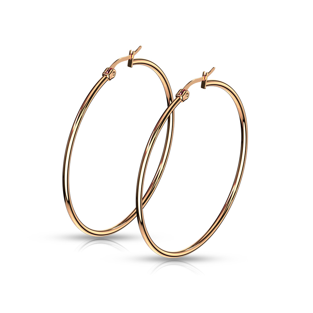 Rose Gold Hoop Earrings - Image 5