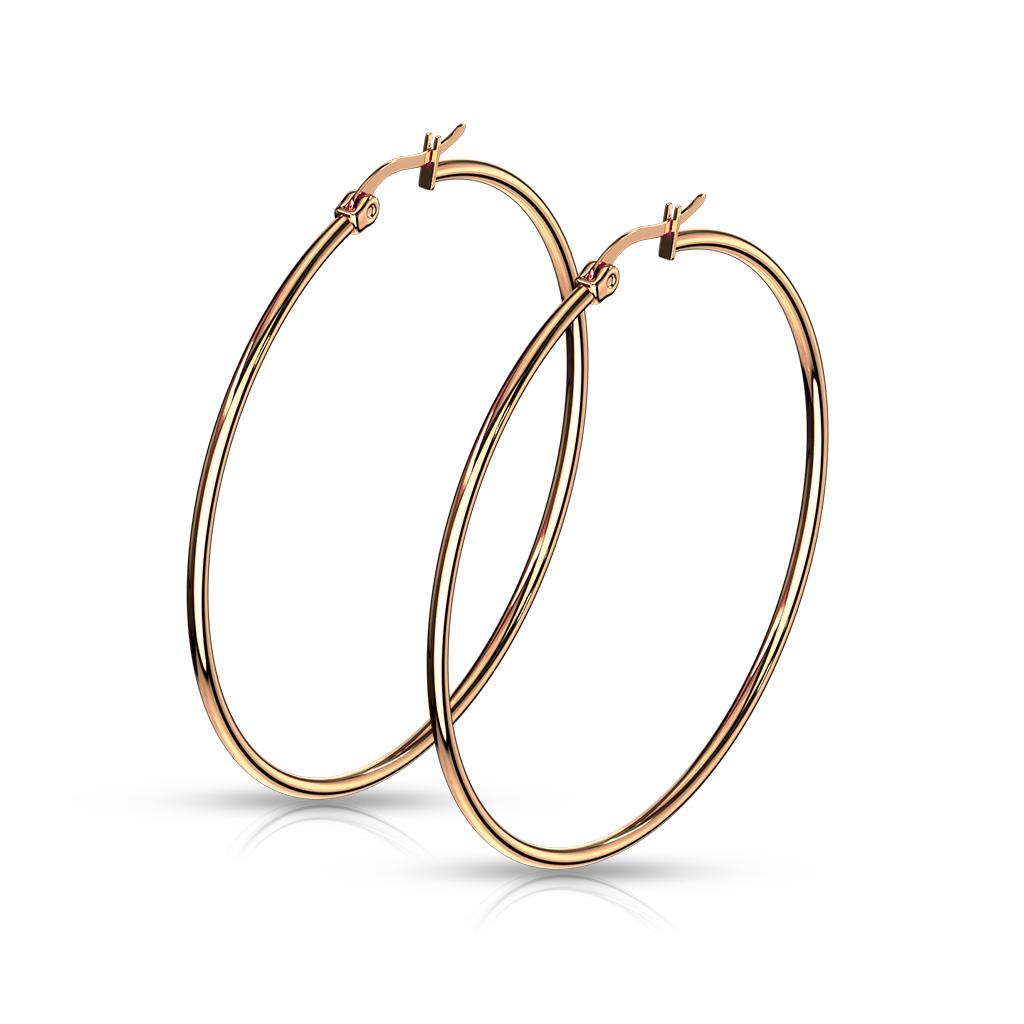 Rose Gold Hoop Earrings - Image 4