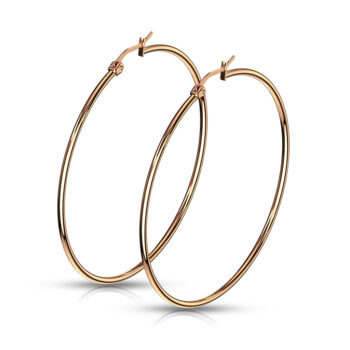 Rose Gold Hoop Earrings - Image 3