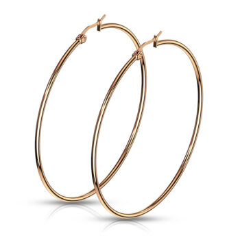 Rose Gold Hoop Earrings - Image 2