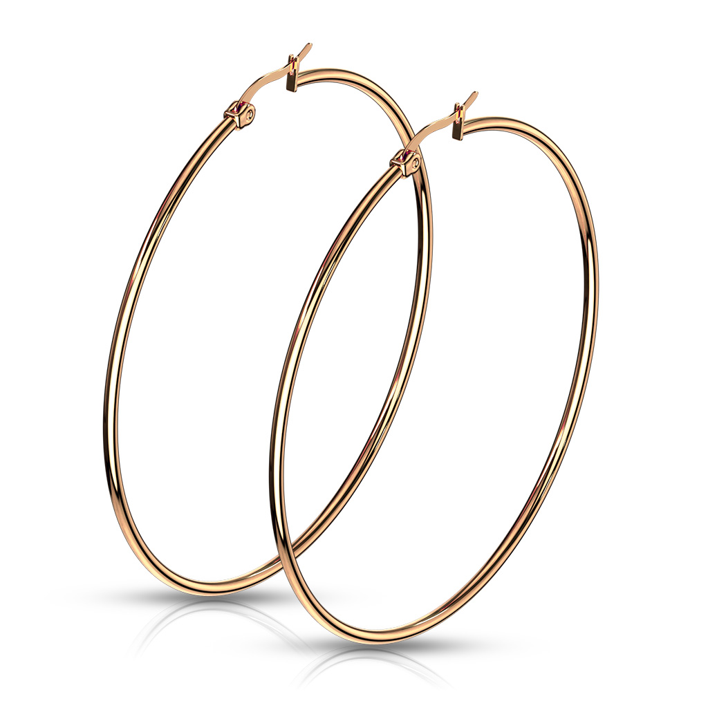 Rose Gold Hoop Earrings - Image 2