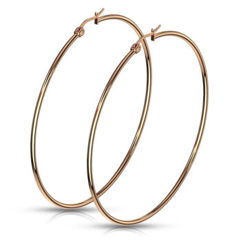 Rose Gold Hoop Earrings - Image 17