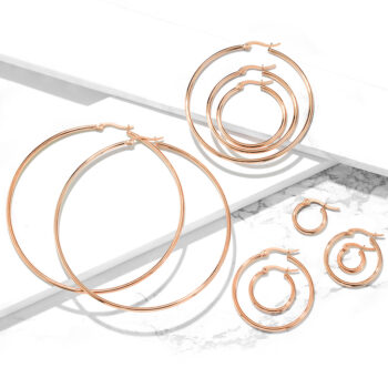 Rose Gold Hoop Earrings - Image 15
