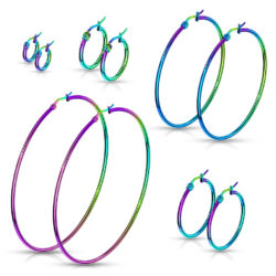 Pair of Rainbow Hoop Earrings