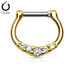 Clicker Ring with 5 CZ Gems